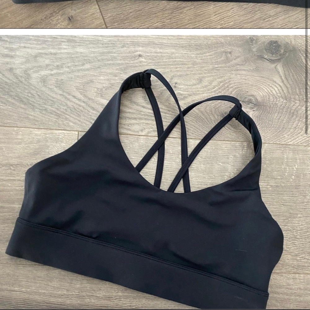 Zyia Black Light N Tight Strappy Bra Size Large